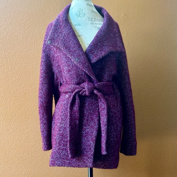 Cop. Copine “Yakitori” Wrap Coat In Aubergin Size 36 New Without Tags! - Picture 6 of 12